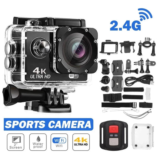 Ultra HD 4K Action Camera 1080P/30FPS WiFi 2.0-inch 170D Underwater Waterproof Helmet Video Recording Go Cameras Sports Cam Pro