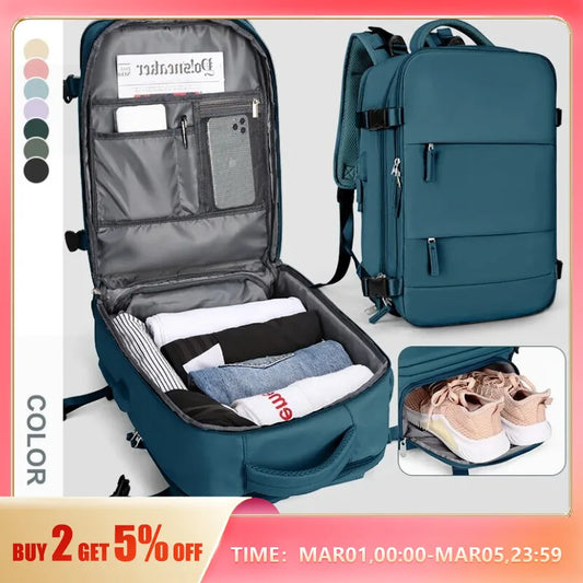 Likros Travel Backpack Large Capacity, Hand Luggage Laptop Backpack for Women, Waterproof Business Flight Cabin Bag Men Backpack