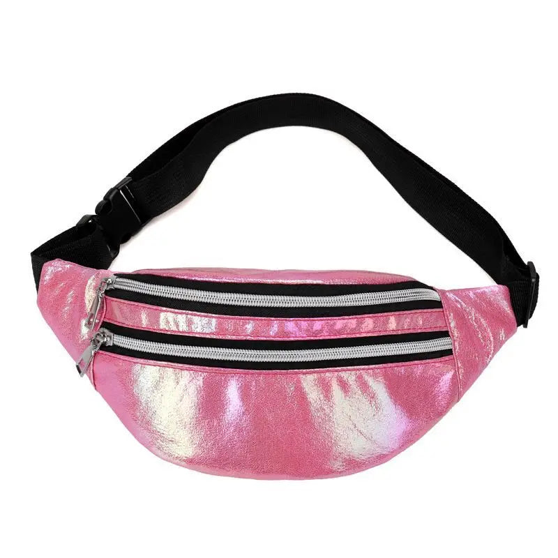 Holographic Hottie: Laser PU Hologram Fanny Pack for Trendy Travelers