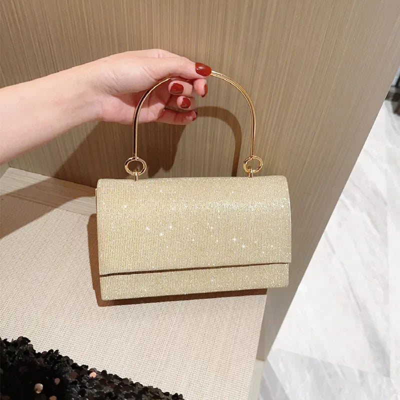 Shiny Wedding Clutch Handbag for Women Girls Glitter Shoulder Bag Wedding Purses Dating Bag All-matching Evening Bag