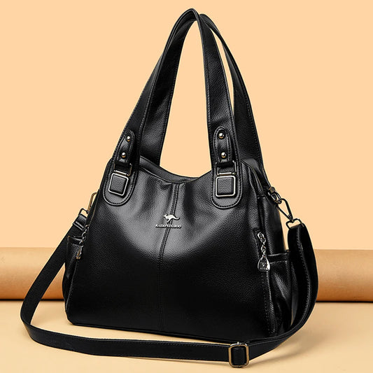 Genuine Soft Leather Handbags for Women Vintage Shoulder Tote Bag Luxury Designer Ladies Large Capacity Purse Bags Sac A Main